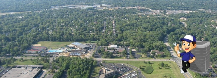 Aerial view of Blue Ash, OH